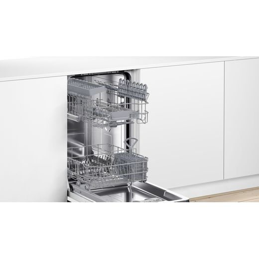 Bosch Series 2 Integrated Slimline Dishwasher - Black - Dishwasher with door open shot