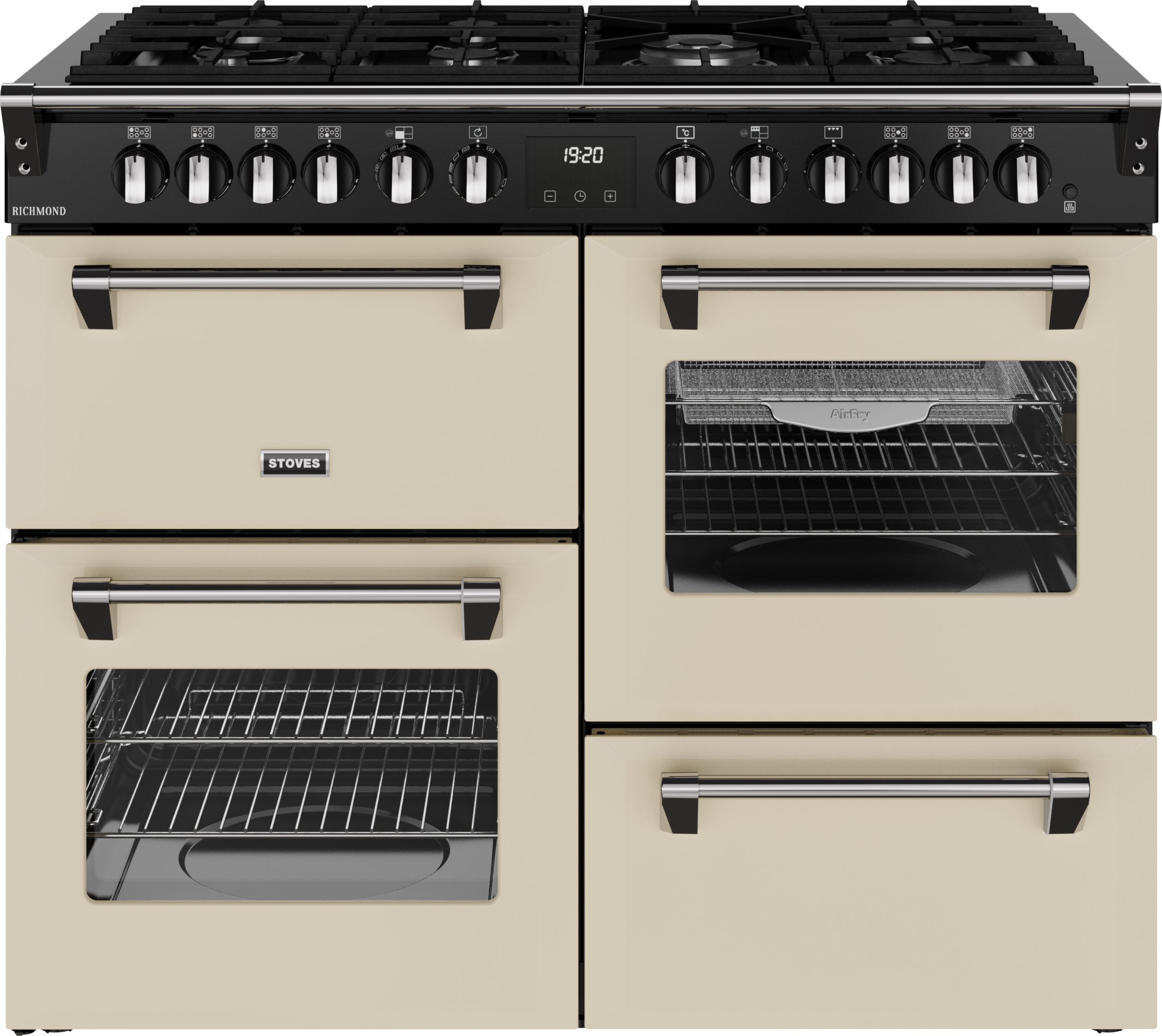 Stoves Richmond 110cm Dual Fuel Range Cooker - Gas Hob - 4 Ovens - Cream