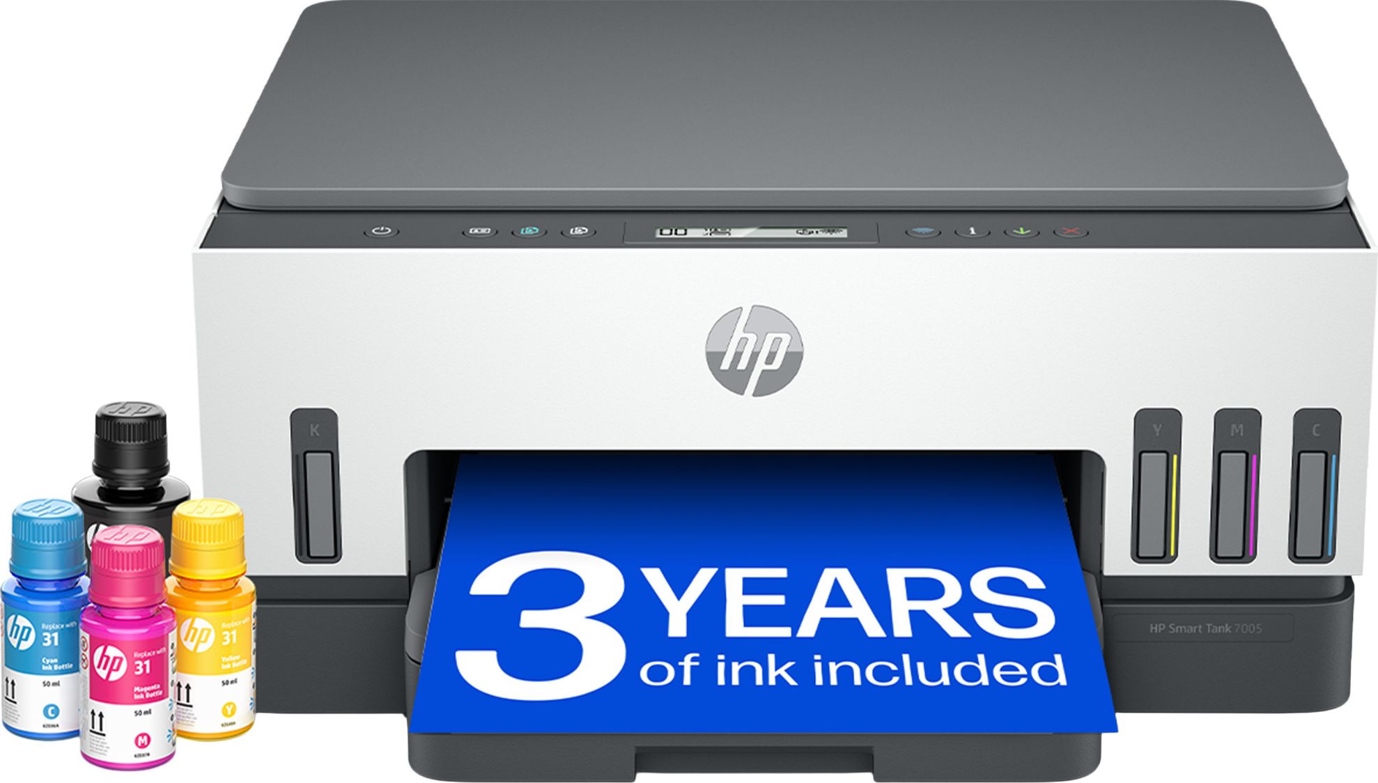 HP Smart Tank 7005 All-in-One Inkjet Printer - Grey/White - Duplex Printing, Wi-Fi, Bluetooth