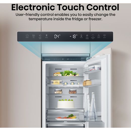 Hisense RB5B250SSWC1 Wifi Connected 54cm 60/40 No Frost Fridge Freezer - White - Annotation - Electronic touch shot
