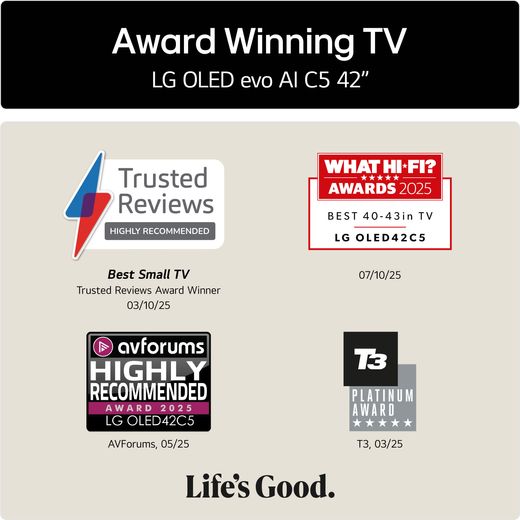 LG C55LA 42" 4K Ultra HD OLED Smart TV - Annotation - Award shot