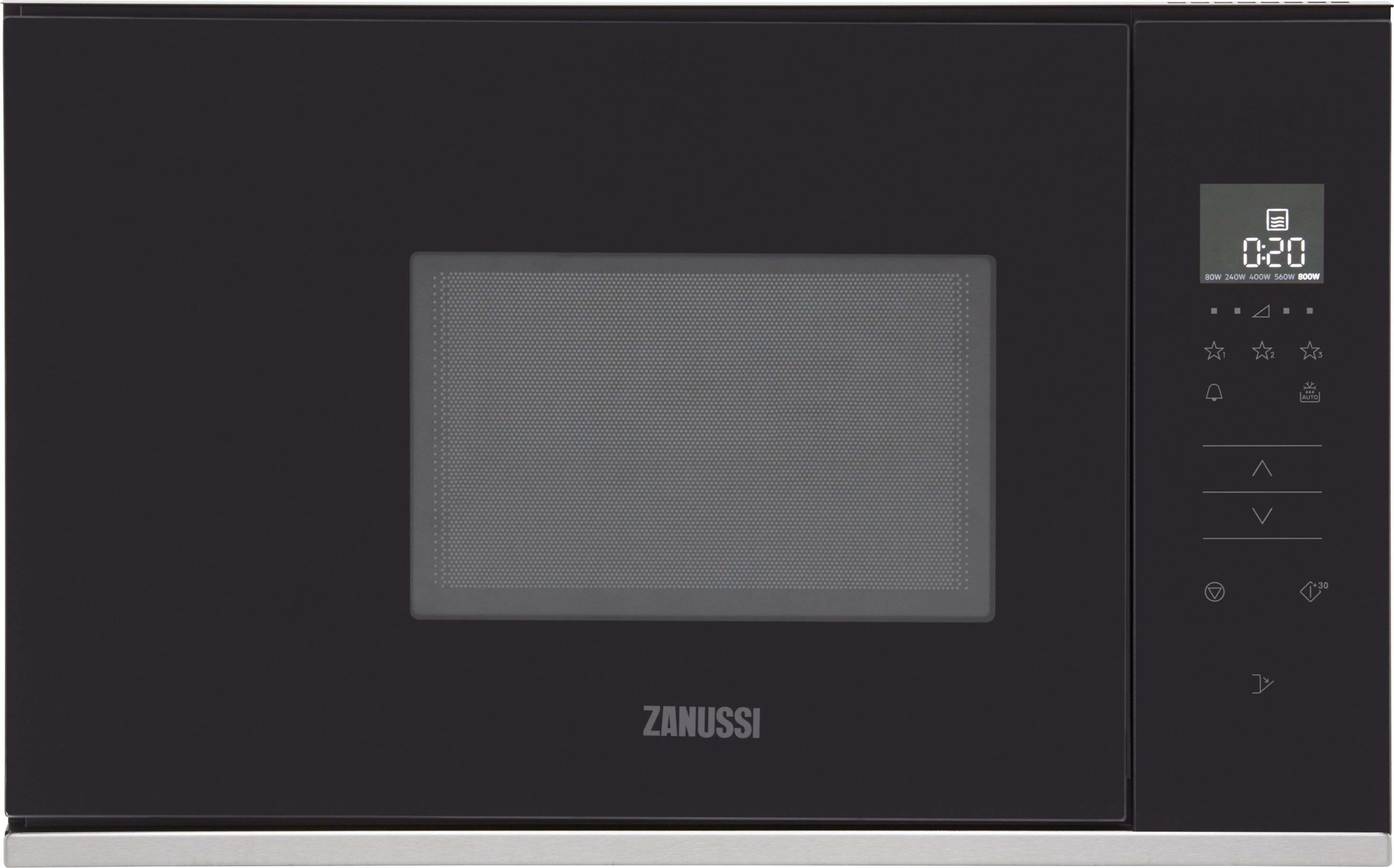 Zanussi ZMBN2SX 37cm tall, 59cm wide, Built In Microwave - Stainless Steel, Stainless Steel