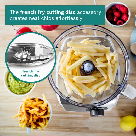 Bosch MultiTalent 8 3.9 Litre Food Processor - White / Stainless Steel - Annotation - French fry cutting disc