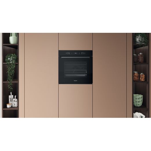 Hotpoint HOI68PPT2SBUK Electric Single Oven Black - Oven in kitchen shot 
