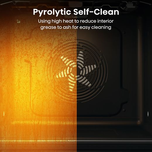 Hisense Built In Electric Single Oven - Black  - Annotation - Pyrolytic self clean shot