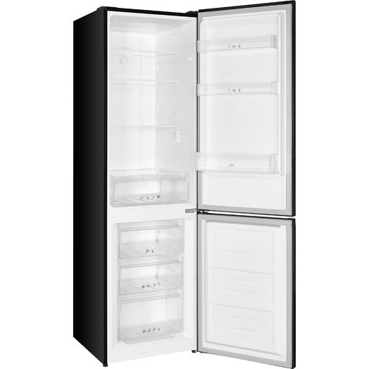 Russell Hobbs RH181TNF552E1B 181cm 60/40 Frost Free Fridge Freezer with Door-on-door - Black - Right perspective with door open shot