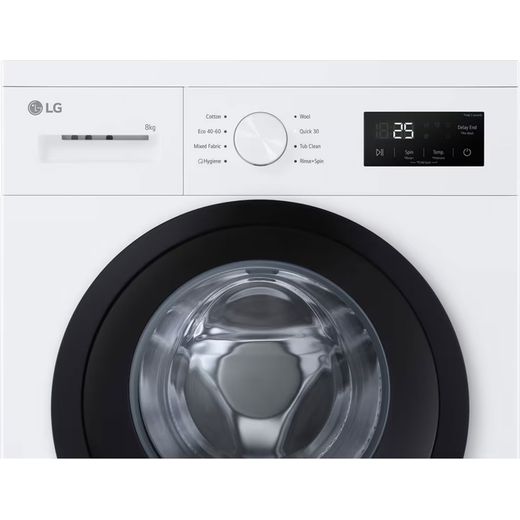LG A10 Series Steam™ F4A10S8NWK 8kg Washing Machine with 1400 rpm - White - Control panel