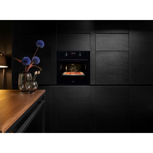 AEG 6000 SurroundCook Built In Electric Single Oven - Black - Oven in kitchen shot 