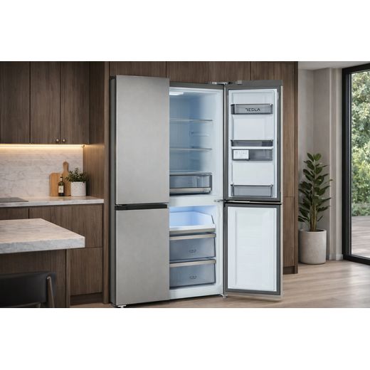 Tesla American Fridge Freezer - Stainless Steel - Fridge freezer in room