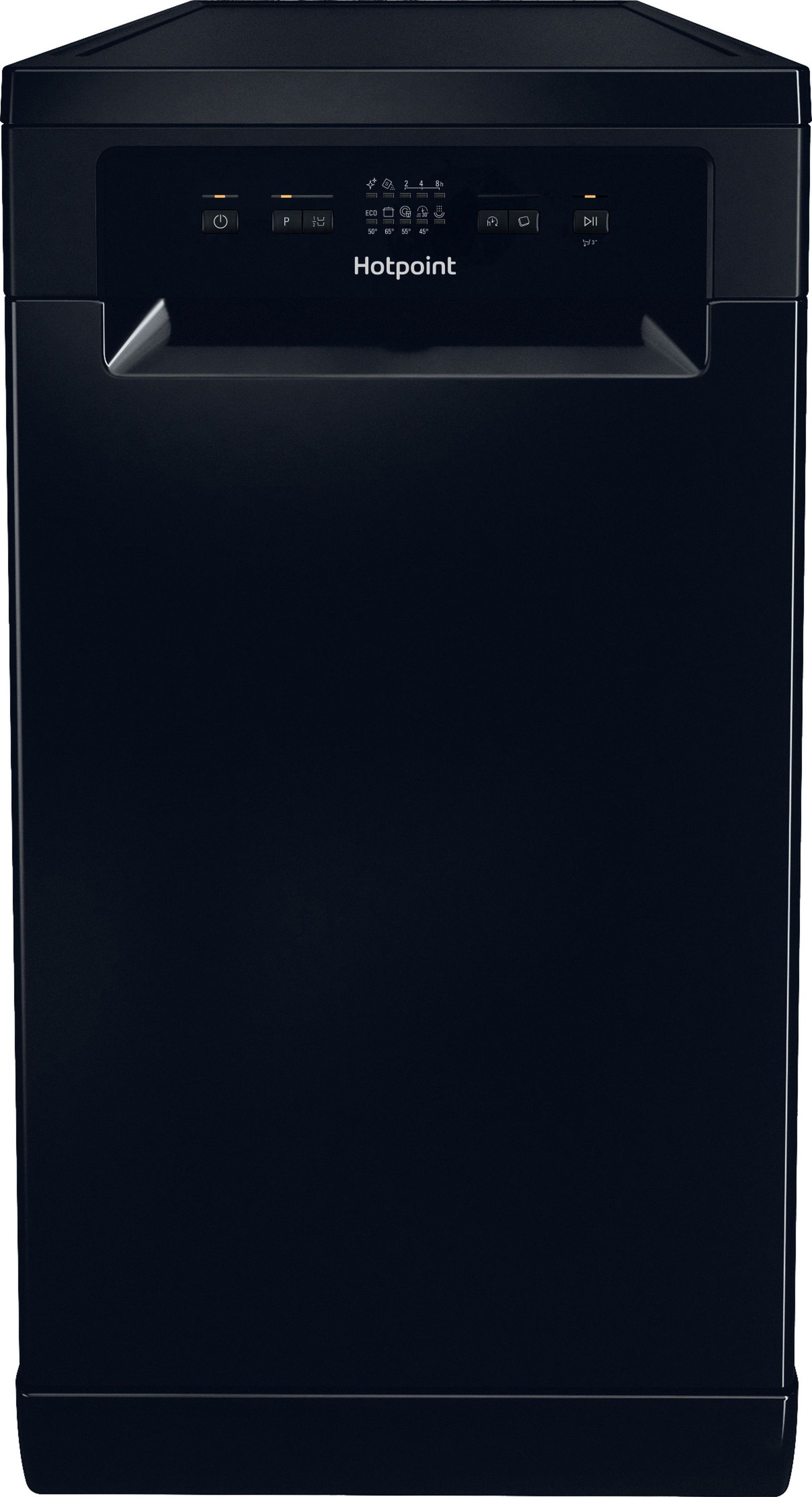 Hotpoint HP2FD10CS90BUK Slimline Dishwasher Black D Rated Black