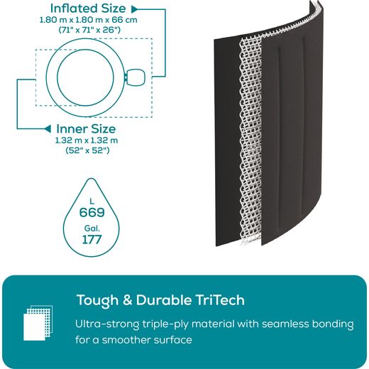 Lay-Z-Spa Miami AirJet™ BW60001GB Hot Water Dispenser - Black - Annotation - Tough and durable shot 