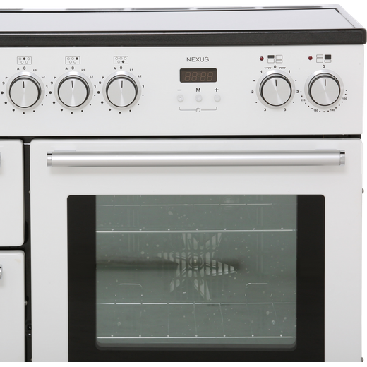 Rangemaster Nexus NEX110EIWH/C 110cm Electric Range Cooker with Induction Hob - White / Chrome