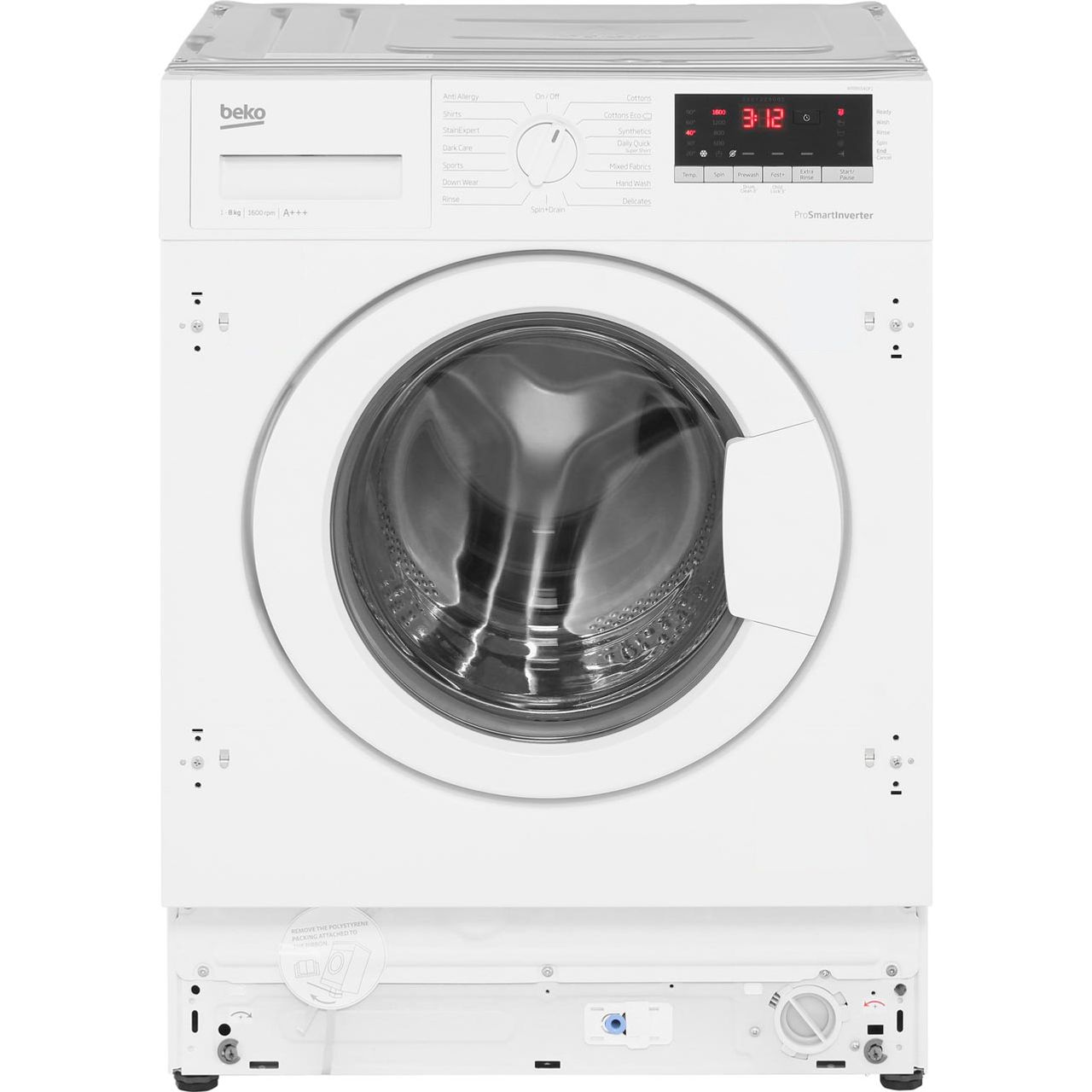 Wir86540f1 Wh Beko Integrated 8kg Washing Machine Ao Com