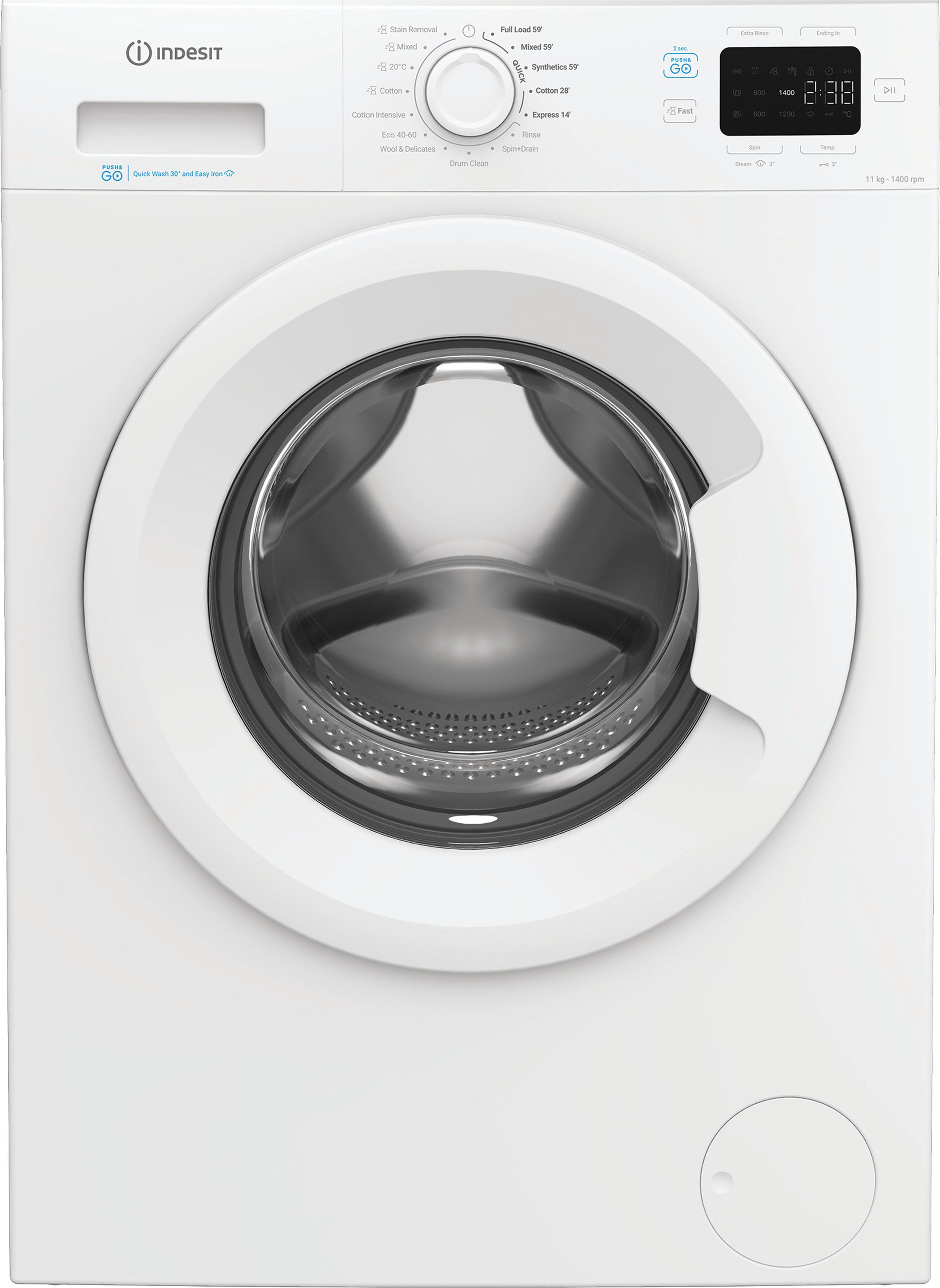 Indesit IP 1146 Push&GO UK 11kg Washing Machine with 1400 rpm - White - A Rated, White