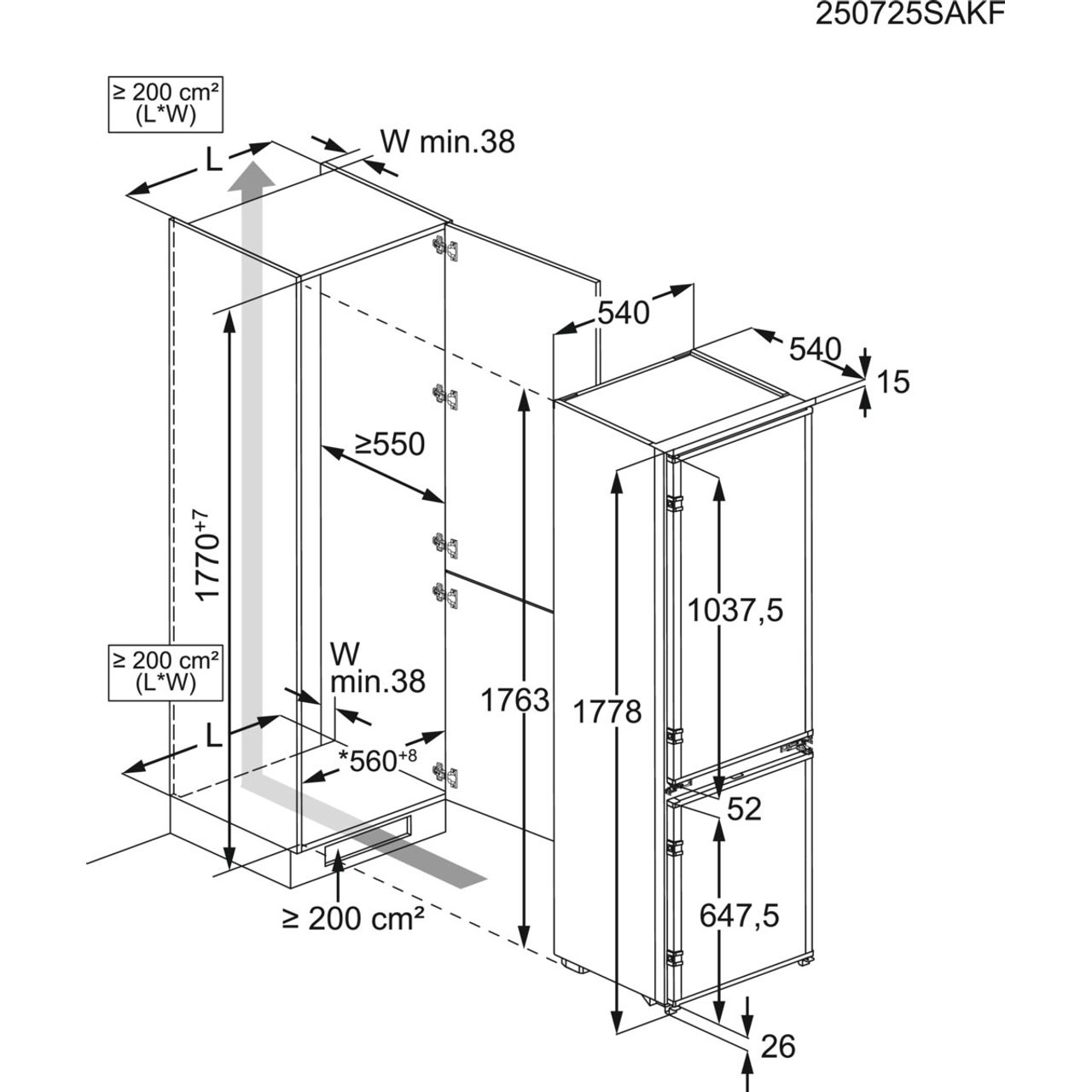 AEG fridge freezer | OSC3S181ES_WH | ao.com