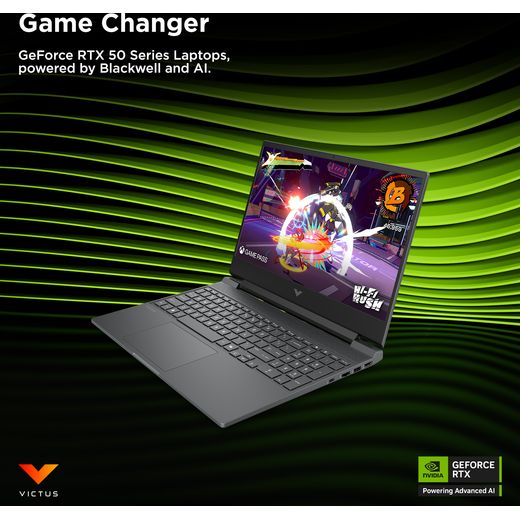 HP Victus Gaming 15-fb3007na 15.6" Laptop - AMD Ryzen™ 7, 512GB SSD, 16 GB RAM - Mica Silver - Annotation - game changer shot