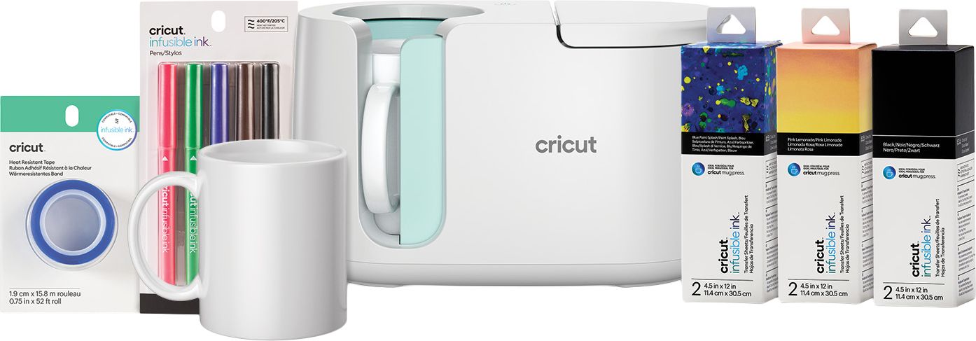 Cricut - Mug Press - Starter Package - Smart Cutting Machine - White