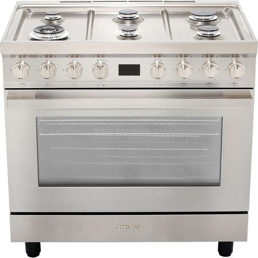 Smeg Portofino CPF9GPX 90cm Dual Fuel Range Cooker - Stainless Steel