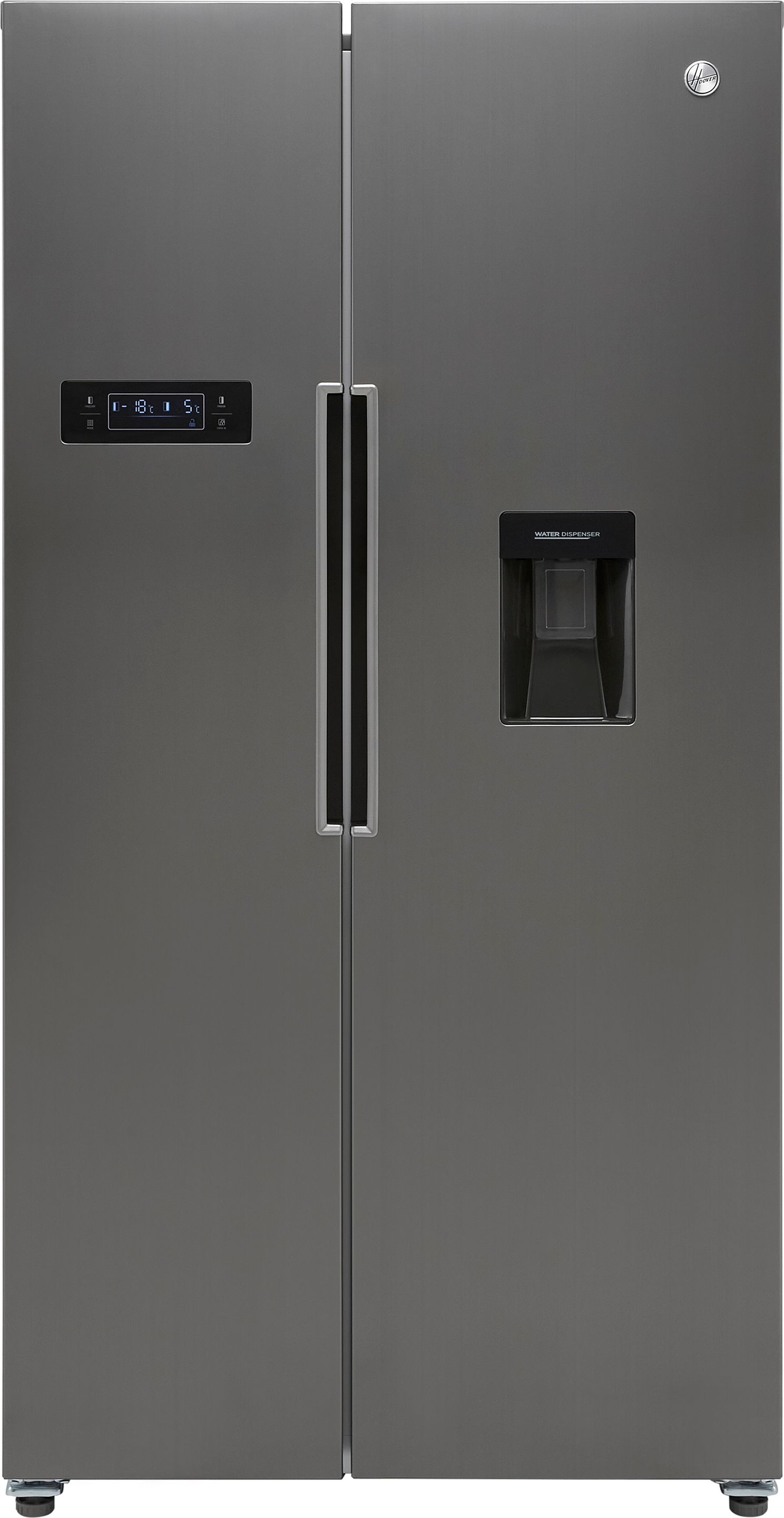 Hoover HHSBSO6174XWDK Non-Plumbed Frost Free American Fridge Freezer - Stainless Steel Effect - E Rated, Stainless Steel