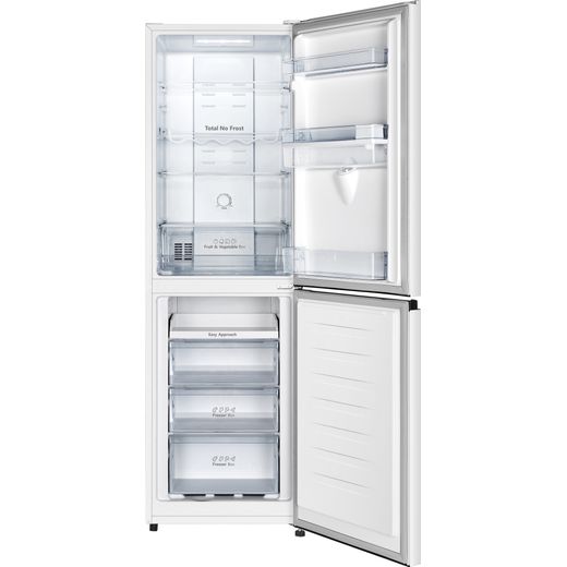 Hisense 50/50 Frost Free Fridge Freezer - White - Front with door open shot