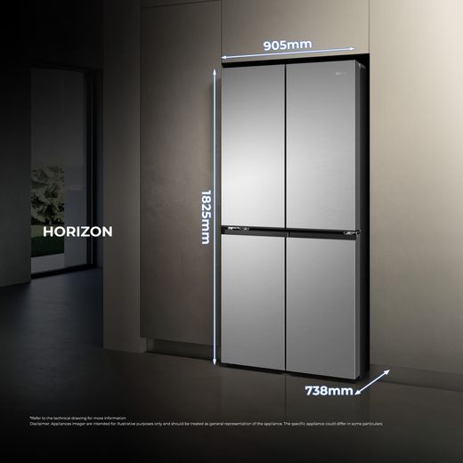Haier American Fridge Freezer - Inox - annotation - dimension shot 