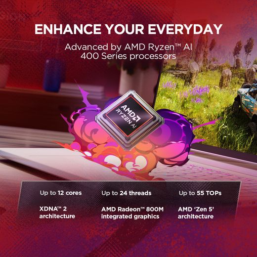 Lenovo Legion 7 OLED 16" Laptop - NVIDIA® GeForce RTX™ 5060, AMD Ryzen™ AI 7, 1TB SSD, 32 GB RAM - annotation - AMD Ryzen Series 400 processor