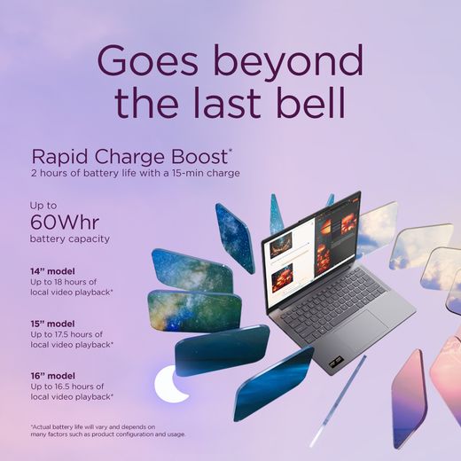 Lenovo IdeaPad Slim 3 14" Laptop - AMD Ryzen™ 7, 512GB SSD, 16 GB RAM - Luna Grey - Annotation - goes beyond shot