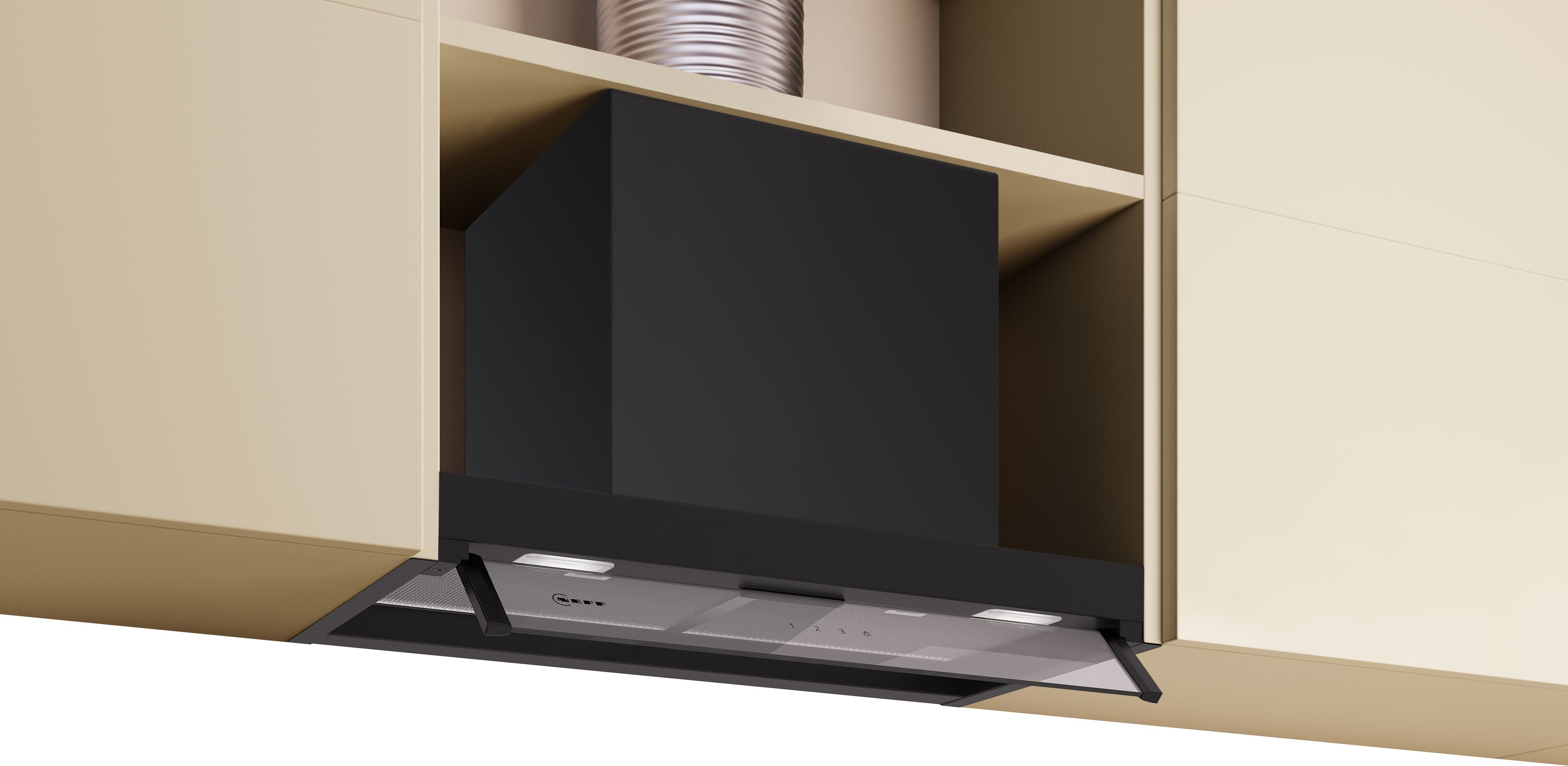 Image of NEFF N50 D65XCC2S0B 60cm Cooker Hood - Black, Black