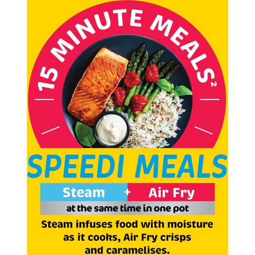 Ninja ON500UK 5.7 Litre Multi Cooker - Black Stainless Steel - Annotation - Speedi meals shot