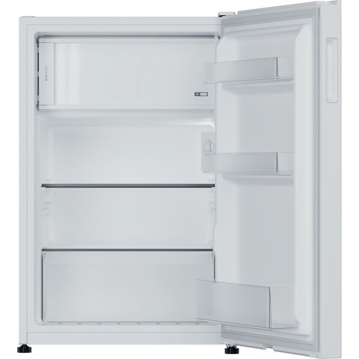 Hoover HONOQ2S58EWK 85cm High Small Fridge with Ice Box - White - Front with door open shot