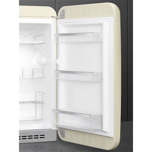 Smeg 50s Style Right Hand Hinged Home Bar FAB10HRCR6 97cm High Fridge - Cream - Close up door shot