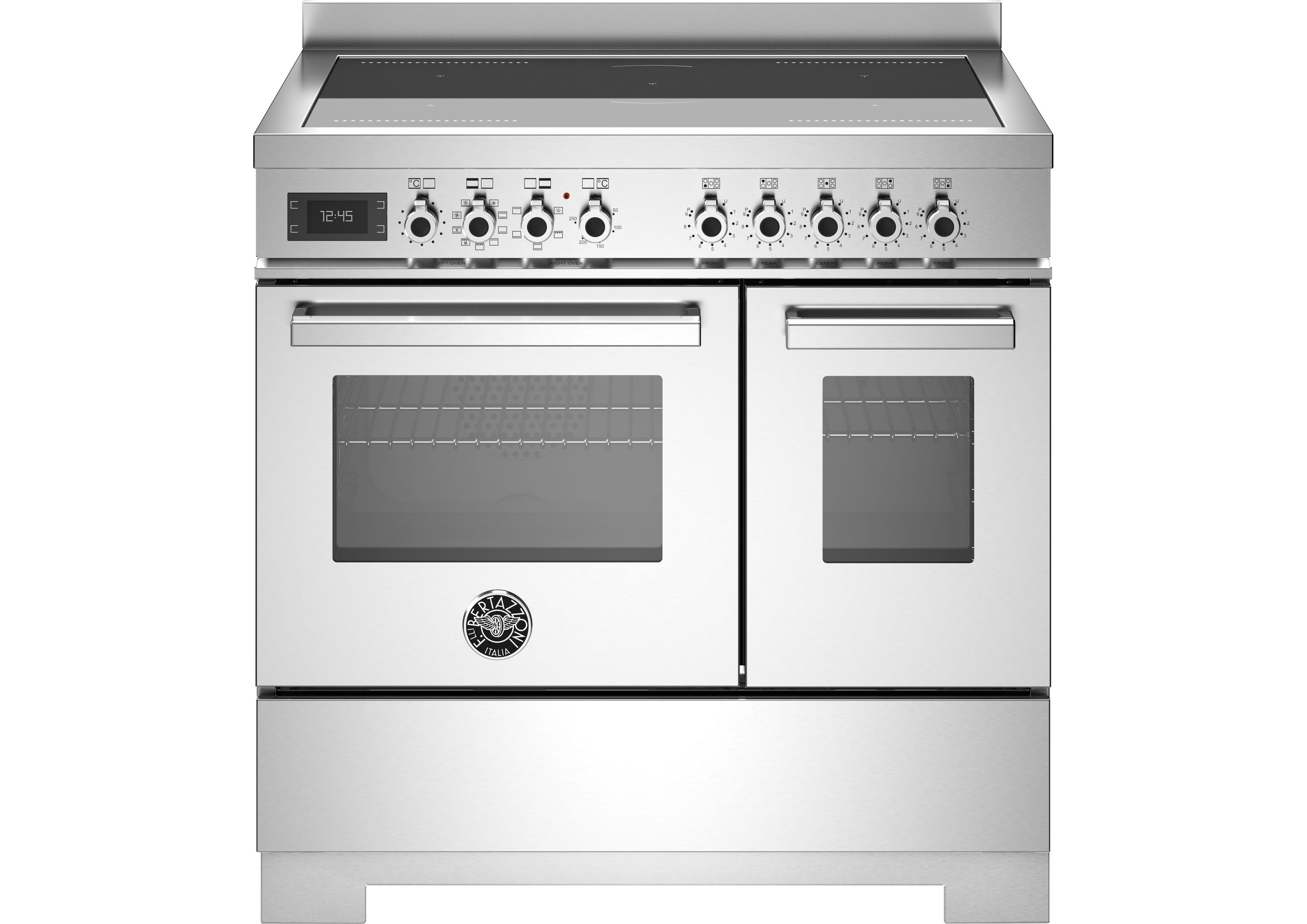 Bertazzoni Professional Series PRO95I2EXT2 90cm wide Electric Range Cooker with Induction Hob Stainless Steel A Rated Stainless Steel