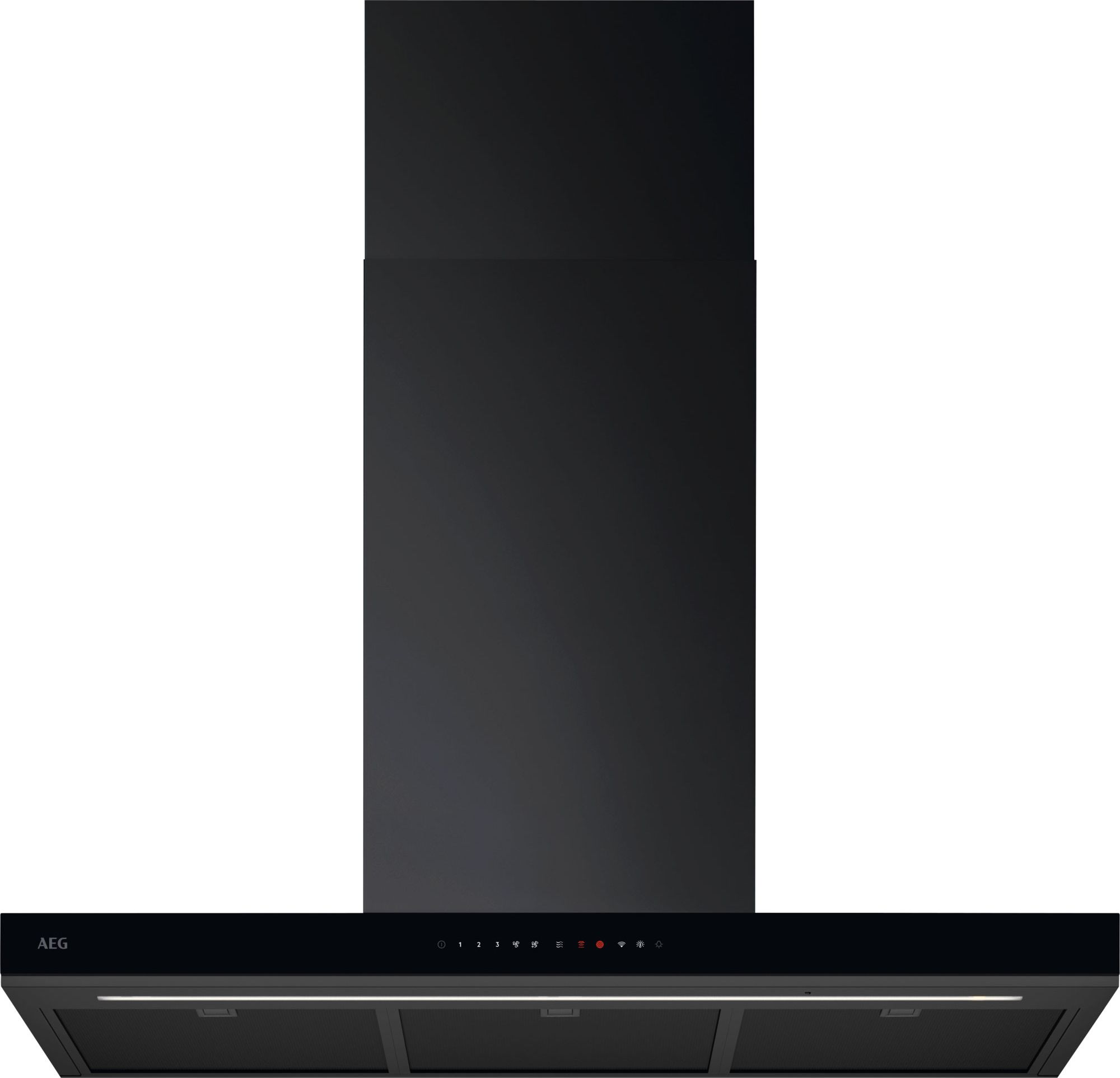 Image of AEG 8000 AuroraTech® GB87D91CB 90cm Chimney Cooker Hood - Black Gloss, Black