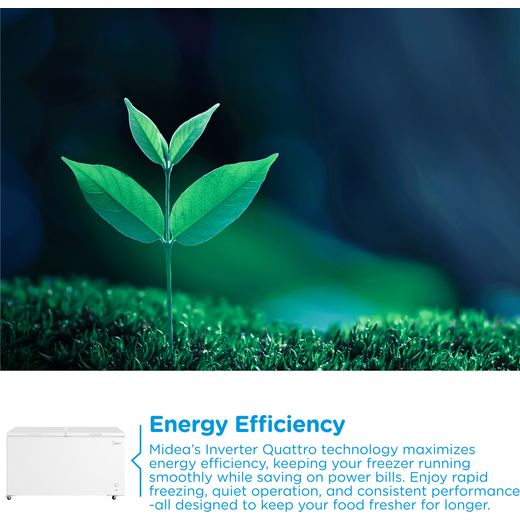 Midea MDRC698FEE01 Chest Freezer - White - Annotation - Energy efficient shot