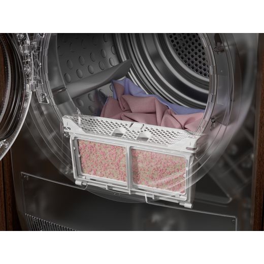 AEG TR708L0B - 916099604 8Kg Heat Pump Tumble Dryer - White - Annotation - Lint tray shot