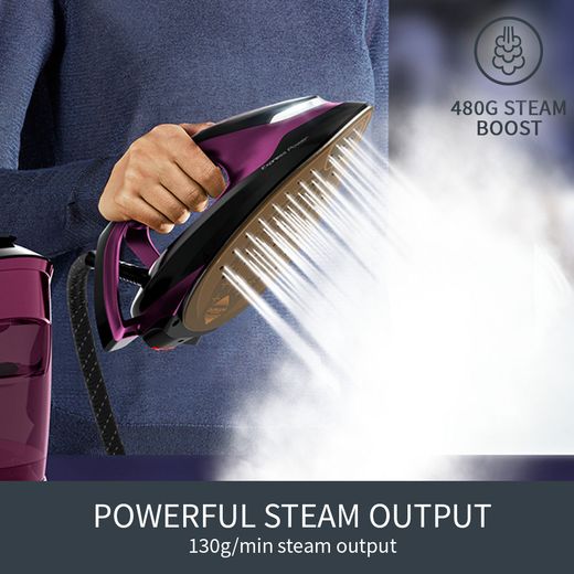 Tefal Express Vision Steam Generator Iron - Purple / Black - Annotation - steam output shot