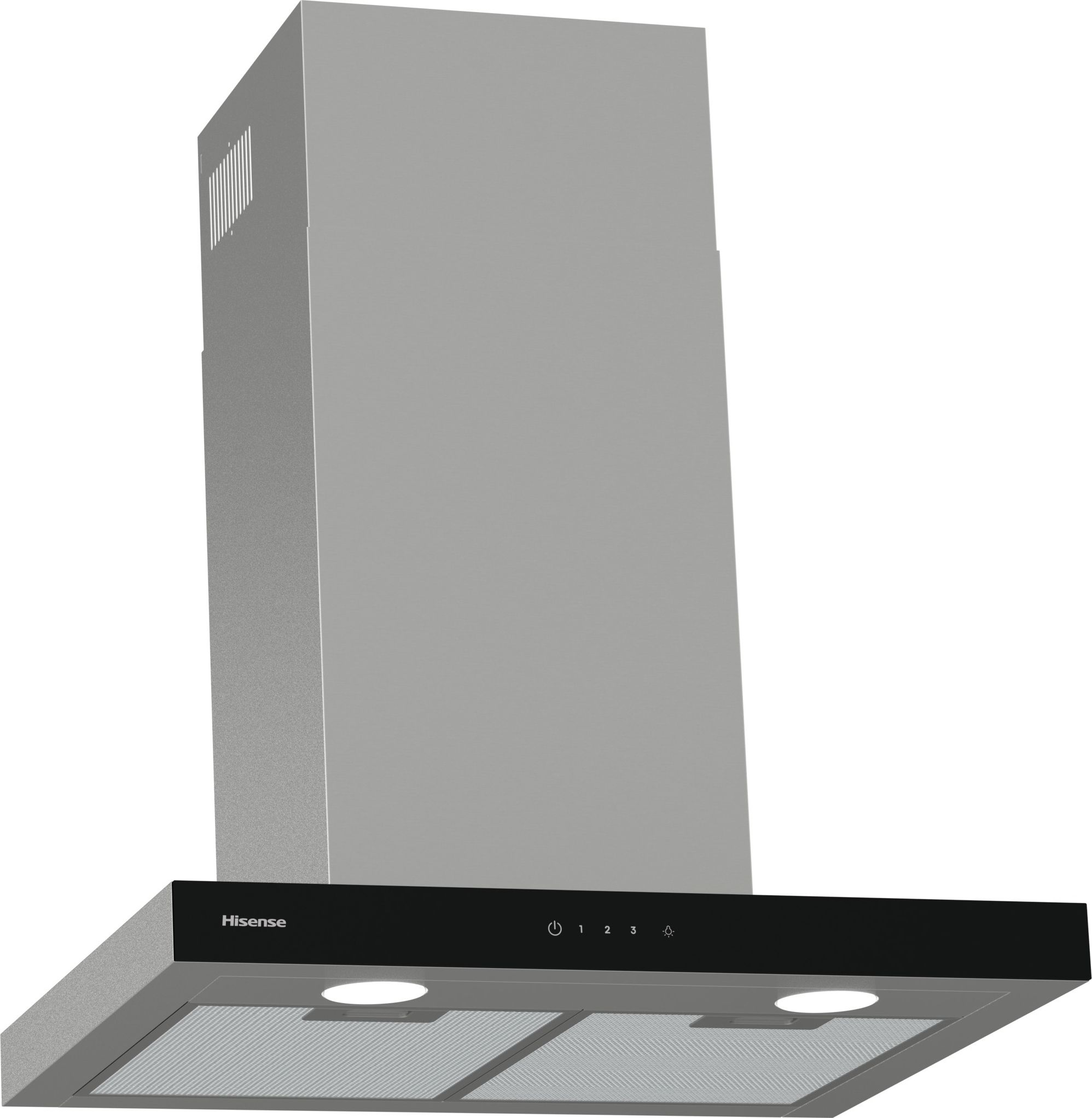 Image of Hisense CH6T14BXBUK 60cm Chimney Cooker Hood - Stainless Steel / Black, Stainless Steel