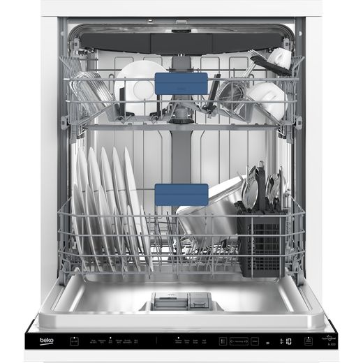 Beko Integrated Standard Dishwasher - Black - Front with door open shot