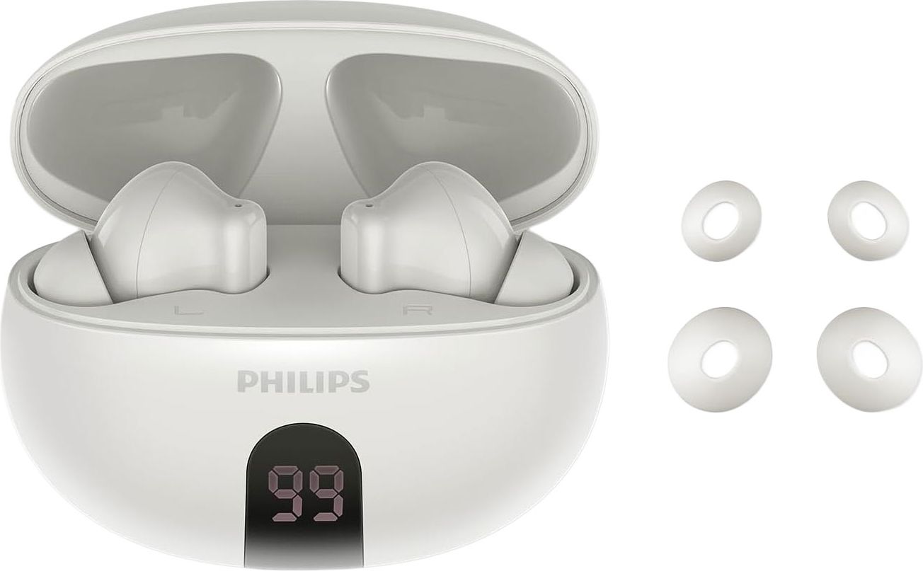 Image of Philips TAT2520 Wireless Noise Cancelling Earbuds - White, White