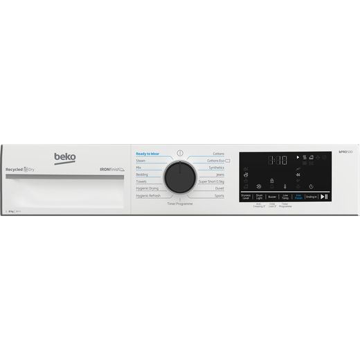 Beko B5T48231IW 8Kg Heat Pump Tumble Dryer - White - Control panel shot