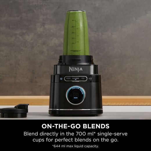 Ninja Detect Duo Power Blender Pro TB401UK 1.9 Litre Blender - Black - Annotation - On the go shot