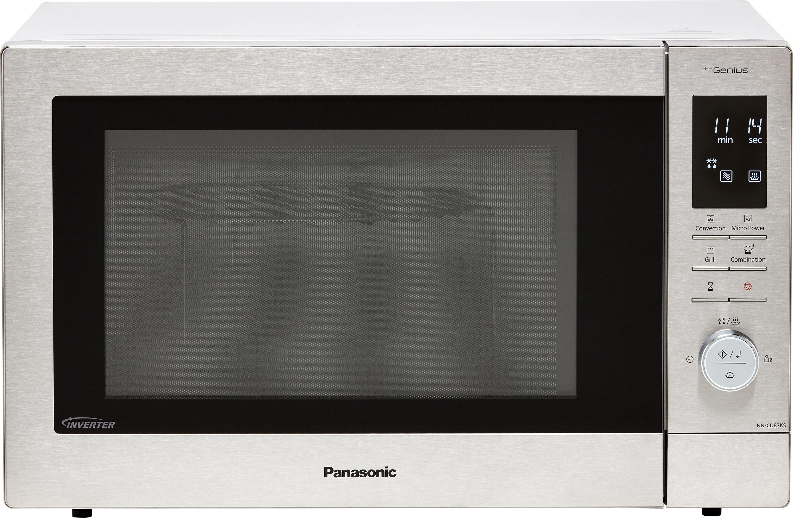 Panasonic NN-CD87KSBPQ Freestanding 34cm Tall Microwave - Stainless Steel, Stainless Steel