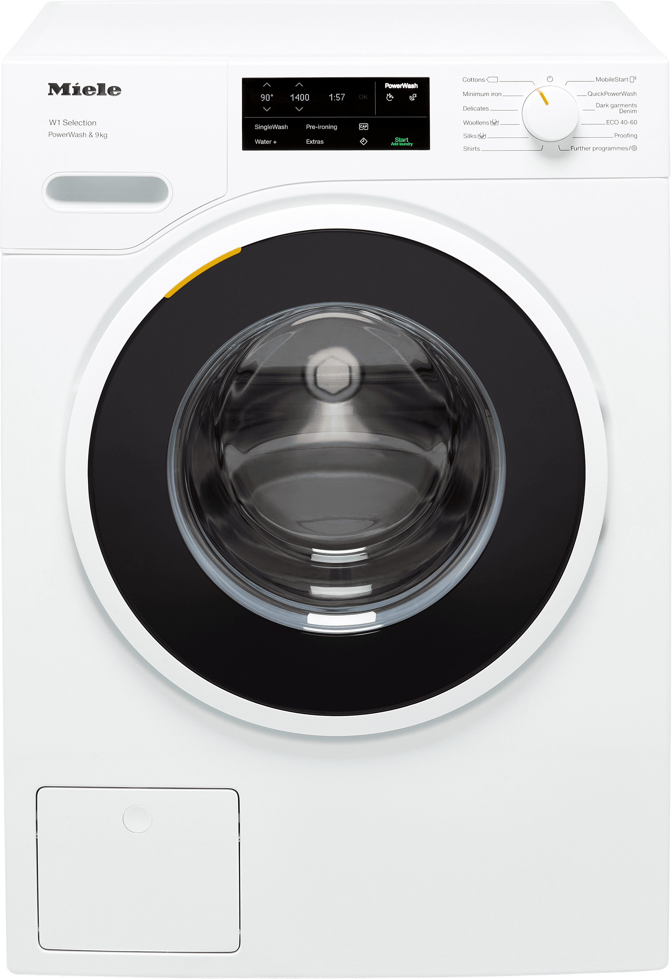 Miele W1 WSG363 9kg Washing Machine with 1400 rpm - White - A Rated, White