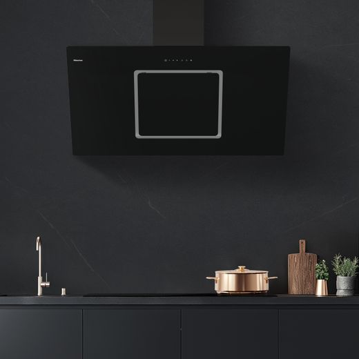 Hisense CH10IN14BBUK 100cm Angled Chimney Cooker Hood - Jet Black - Cooker hood in kitchen