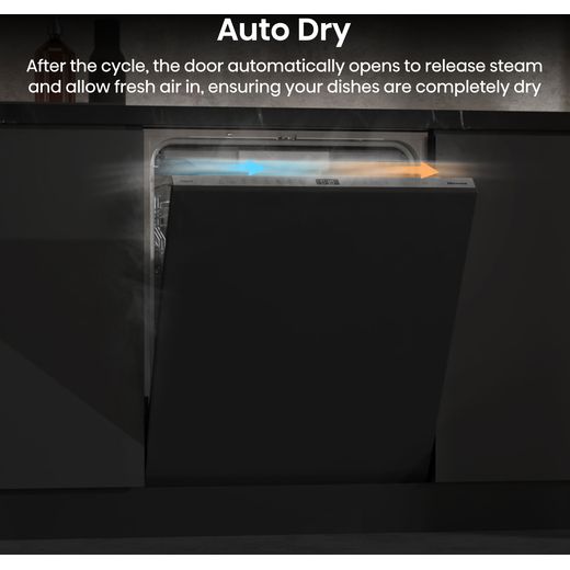 Hisense Fully Integrated Standard Dishwasher - Black - Annotation - Auto dry shot