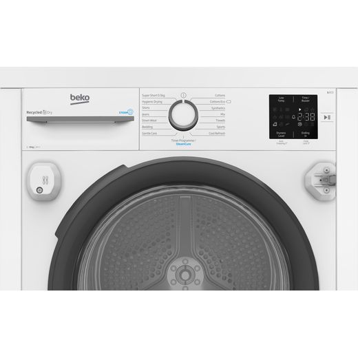 Beko NTIKP81131W Integrated Heat Pump Tumble Dryer - White - Close up shot