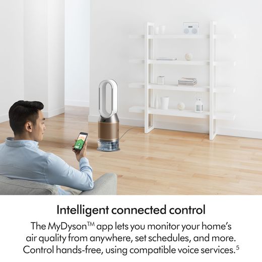 Dyson Humidify+Cool™ PH2 De-NOx Air Purifier - White / Gold - Annotation - Connected control shot