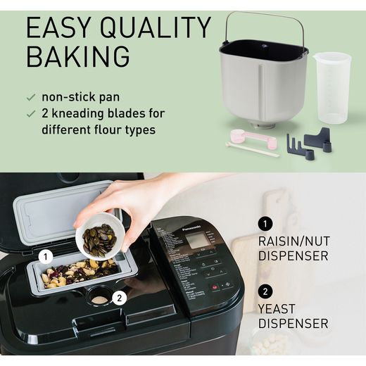 Panasonic Bread Maker - Grey - annotation - easy quality baking shot 