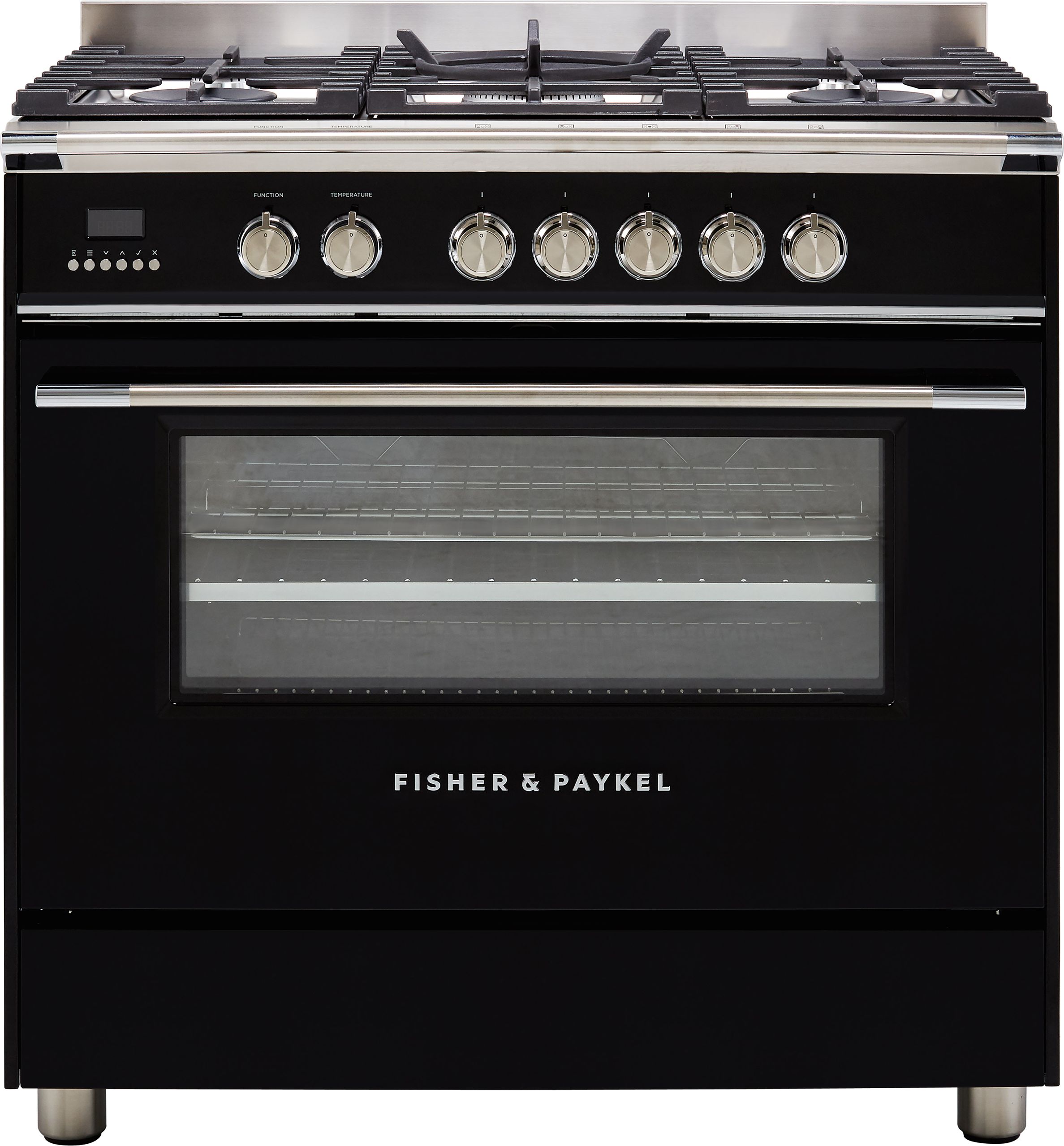 Fisher & Paykel Classic OR90SCG4B1 90cm Dual Fuel Range Cooker - Black - A Rated, Black