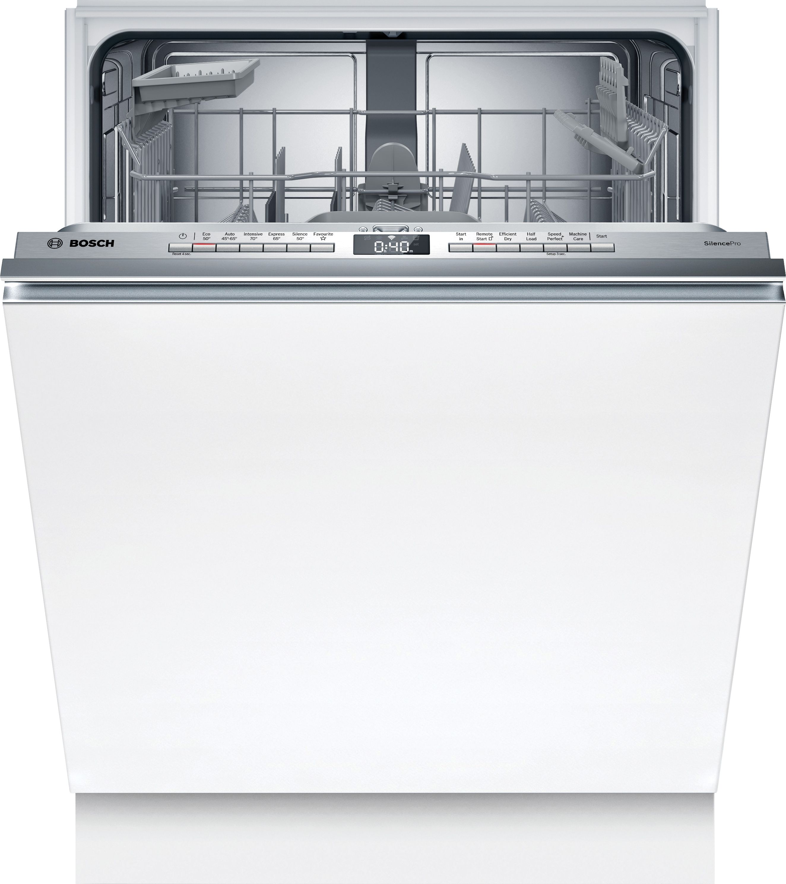 Image of Bosch Series 4 SMV4EAX23G Fully Integrated Full Size Dishwasher - Stainless Steel Control Panel with Fixed Door Hinge Kit - C Rated, Stainless Steel